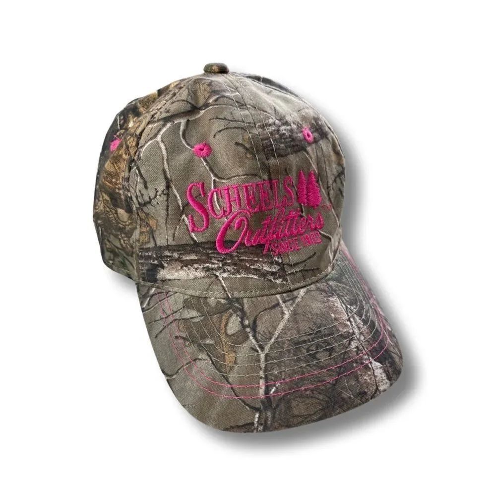 Scheels Outfitters Pink Logo Camouflage Ladies Fit Hat